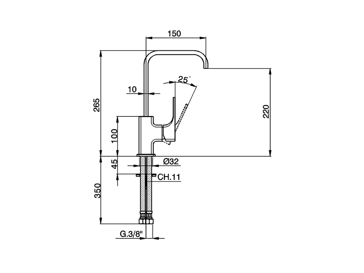 Miscelatore monocomando lavabo EnergySave CUBIC_CU000485 - v1