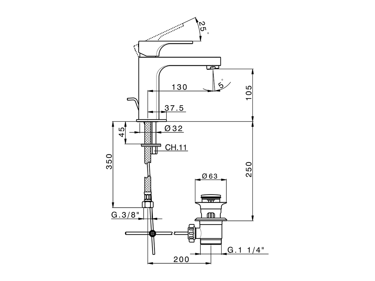Miscelatore monocomando lavabo large CUBIC_CU000490 - v1