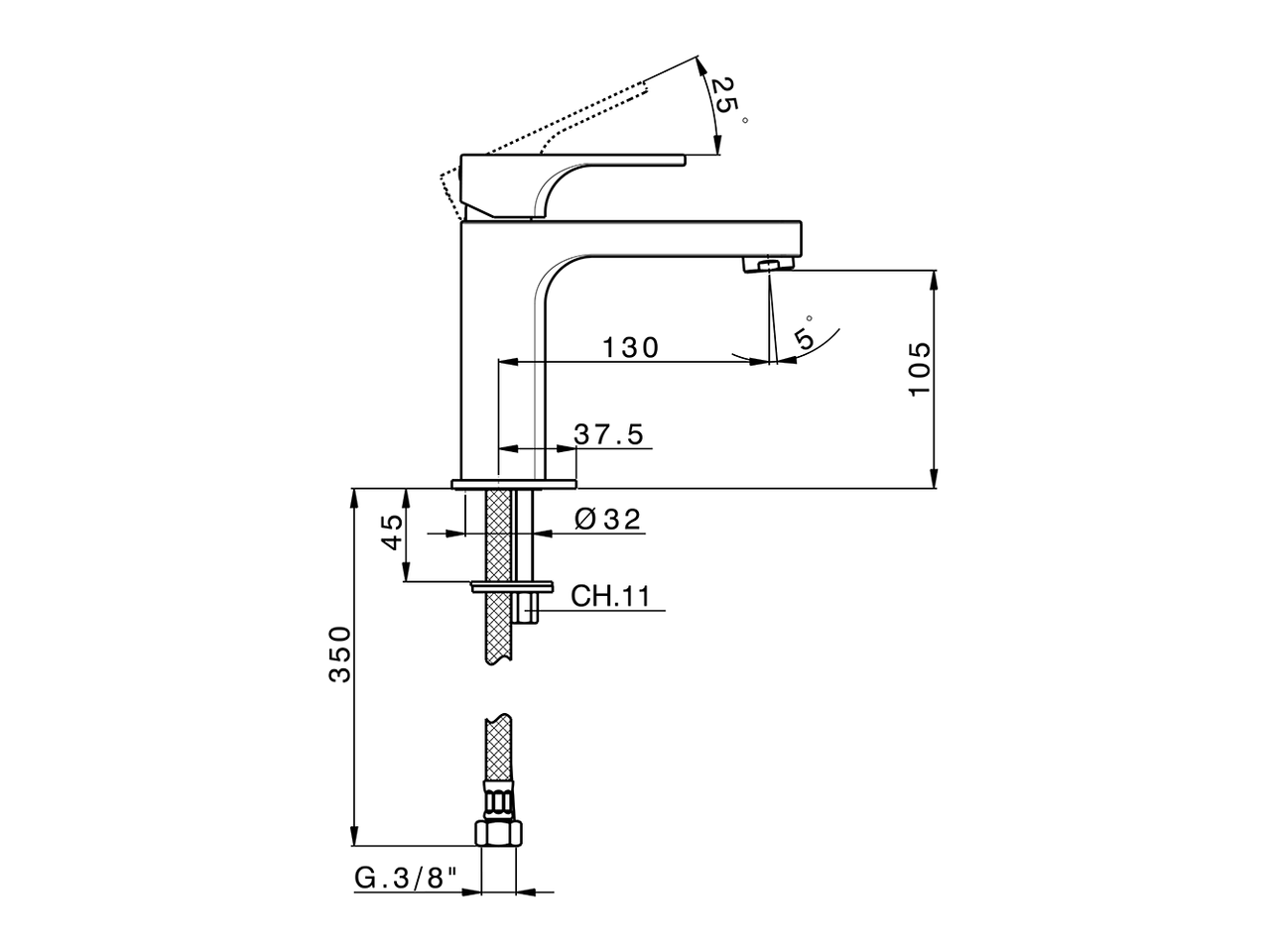 Miscelatore monocomando lavabo large CUBIC_CU000500 - v1