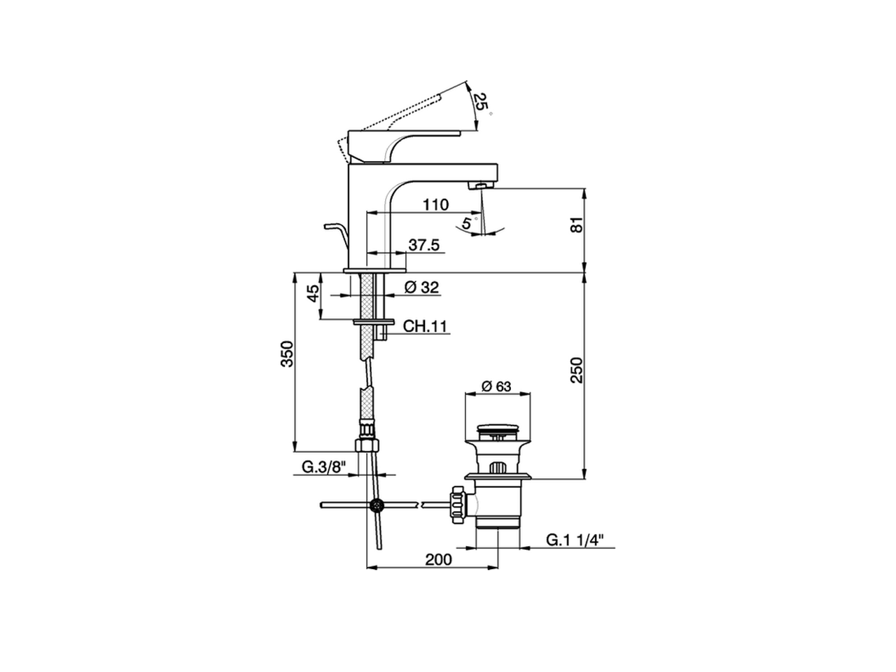 Miscelatore monocomando lavabo EnergySave CUBIC_CU000515 - v1