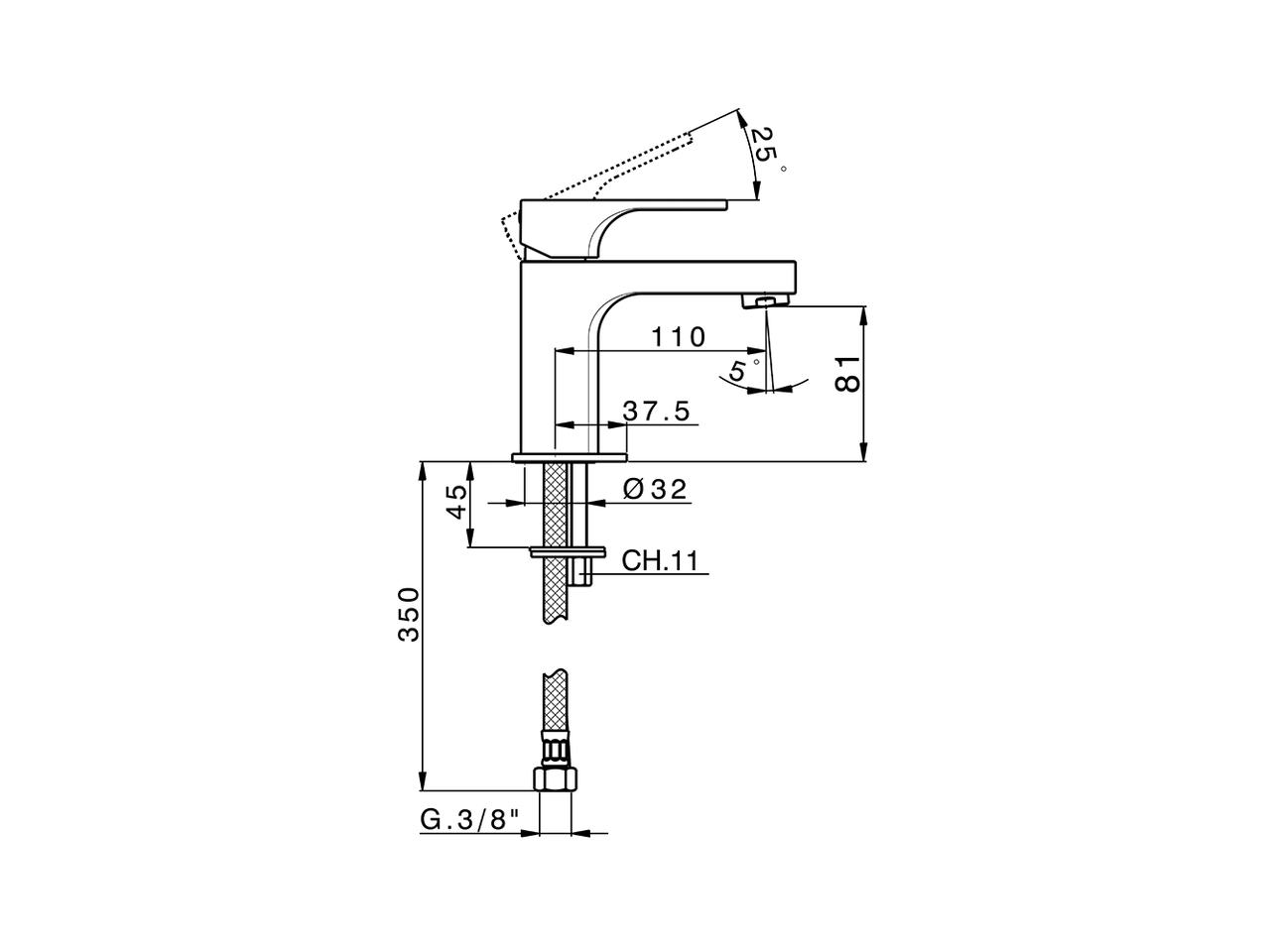 Miscelatore monocomando lavabo CUBIC_CU000541 - v1