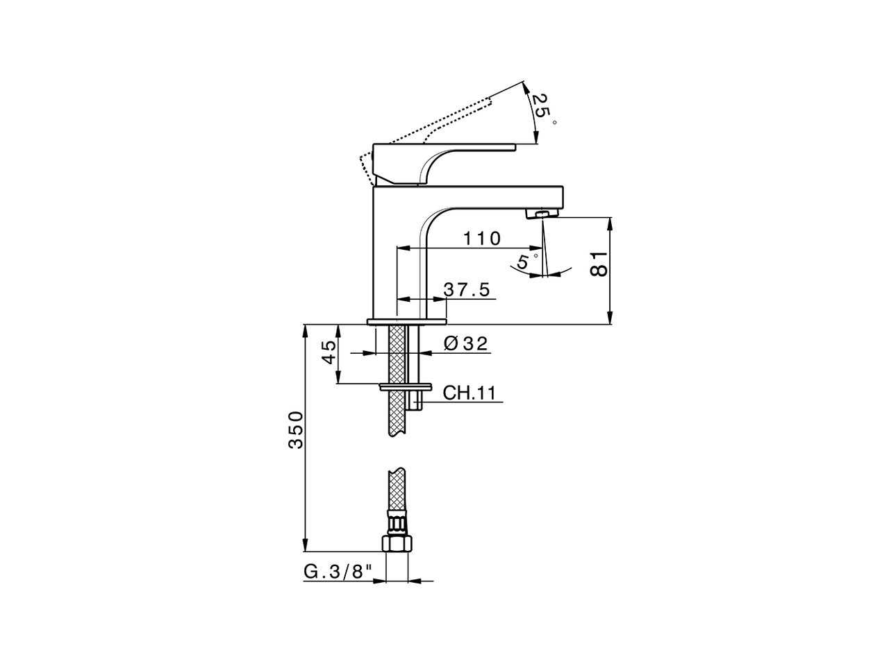 Miscelatore monocomando lavabo EnergySave CUBIC_CU000545 - v1