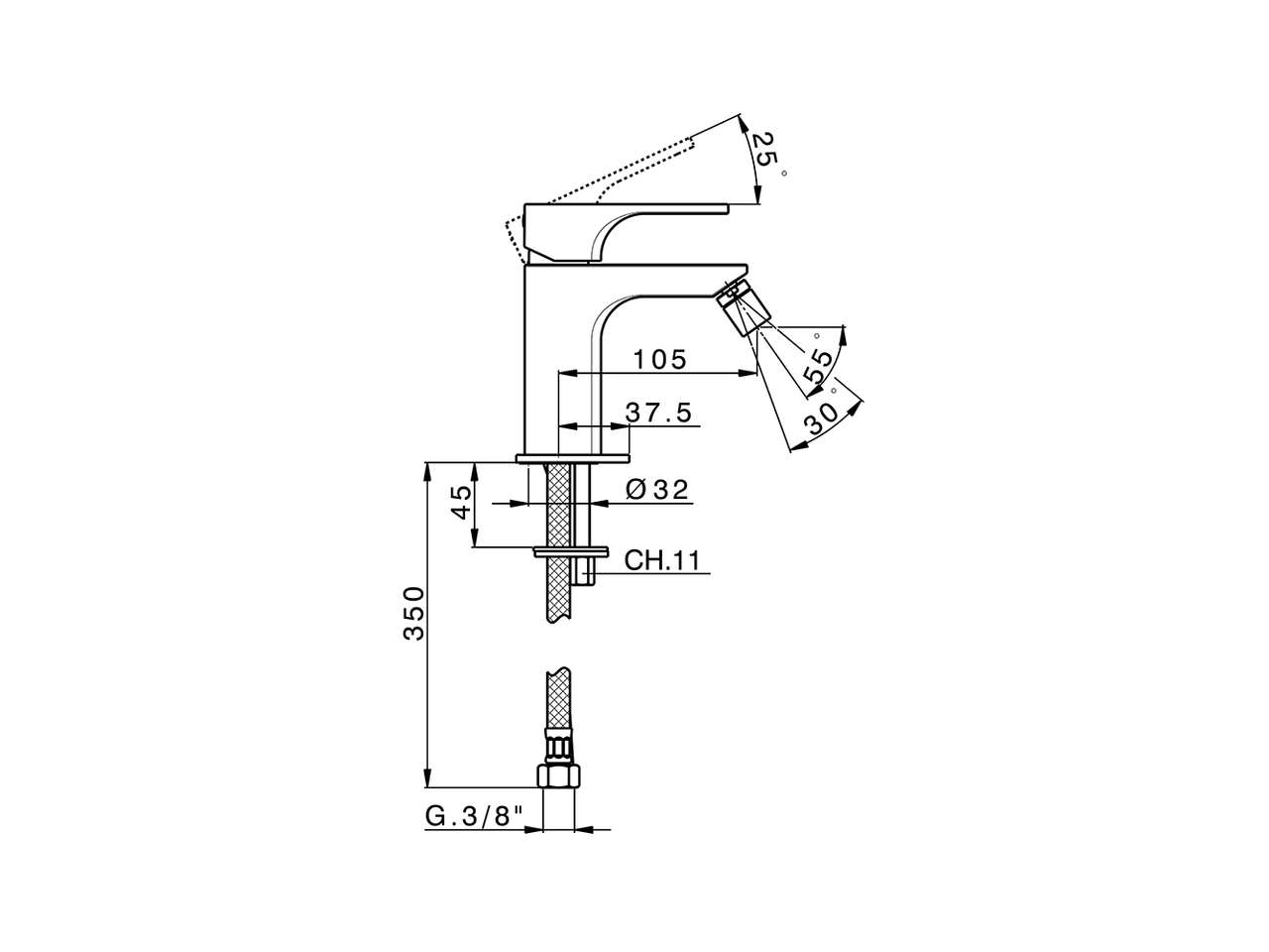 Miscelatore monocomando bidet CUBIC_CU000561 - v1