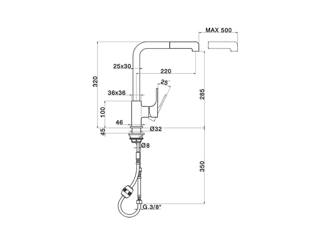 Miscelatore monocomando lavello ES docc.estraibile KITCHEN_CU000575 - v1