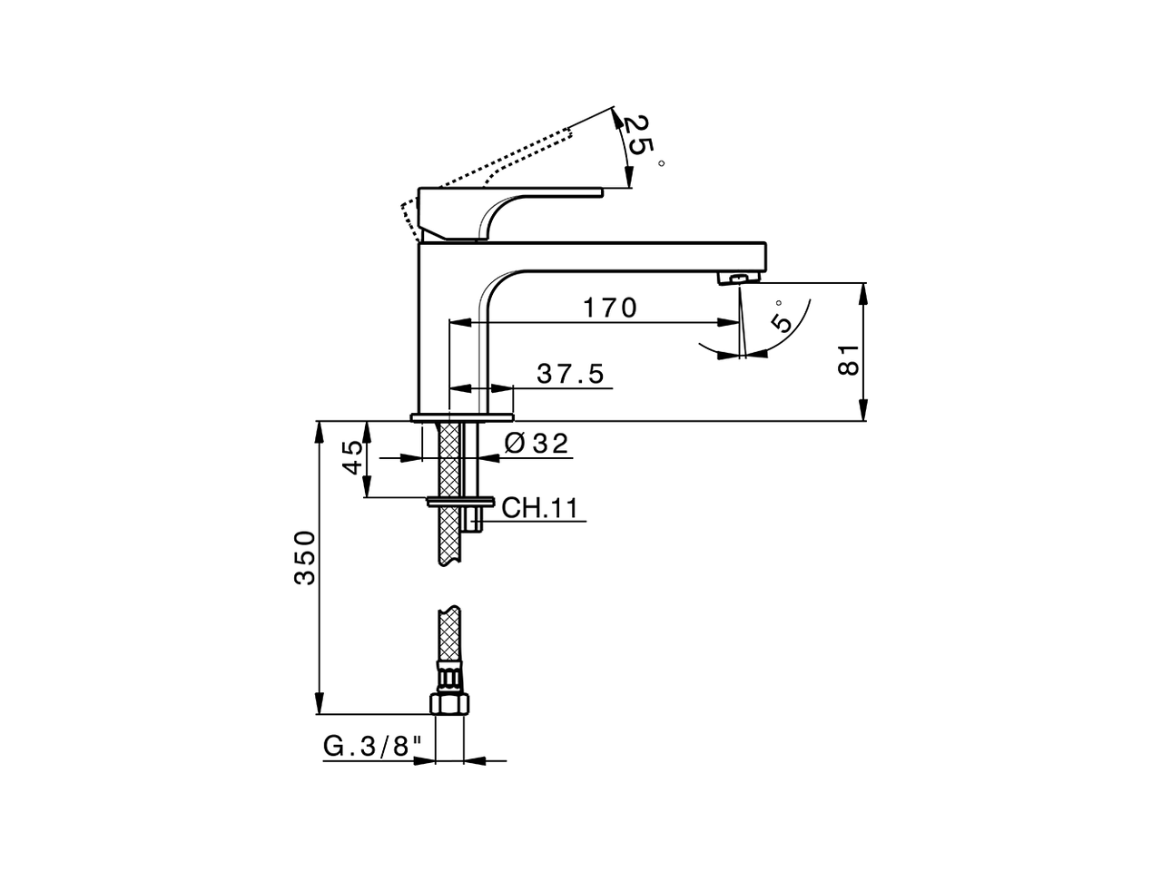 Miscelatore monocomando lavabo EnergySave CUBIC_CU001545 - v1