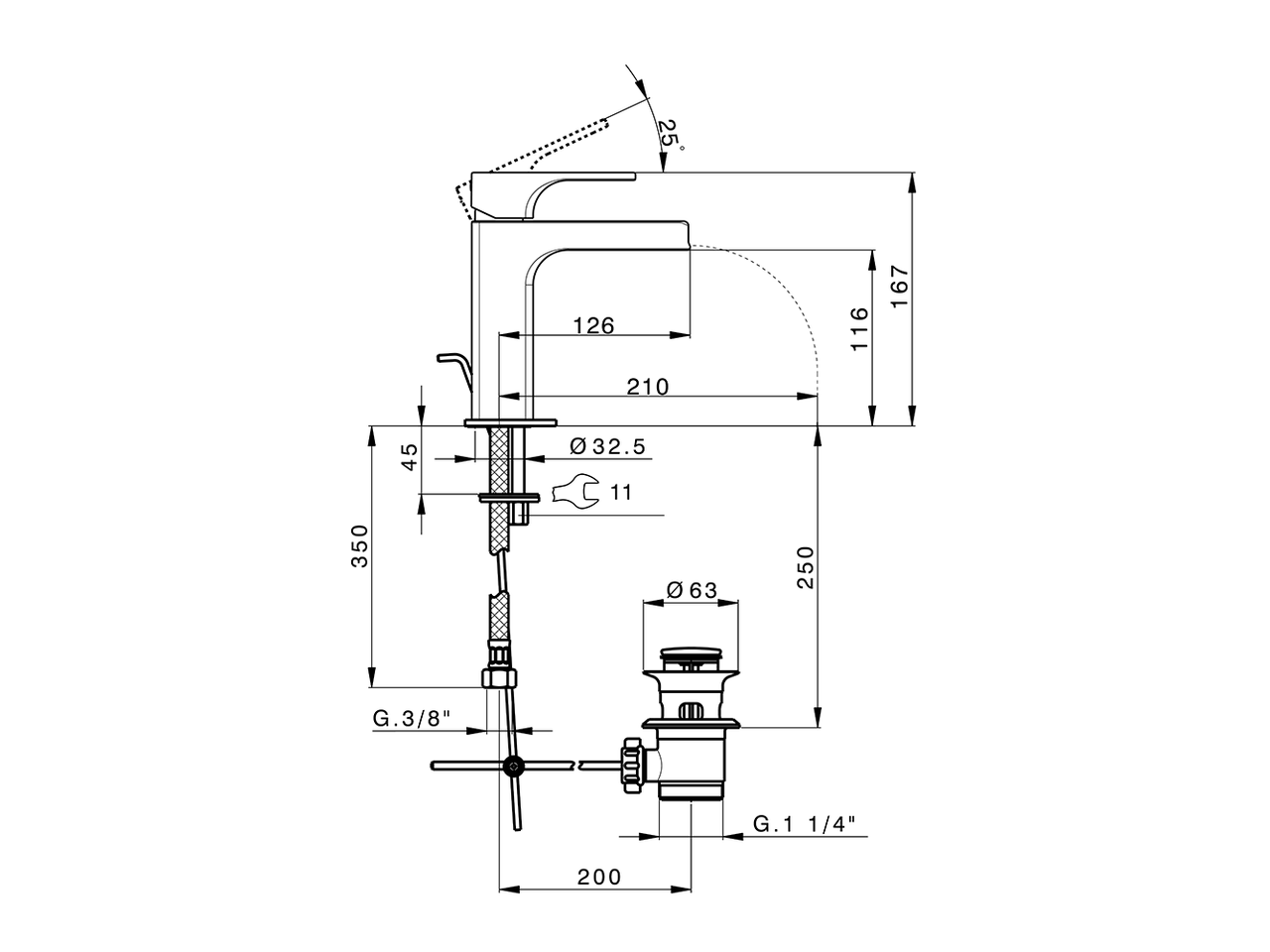 Miscelatore monocomando lavabo large CUBIC_CU00C494 - v1