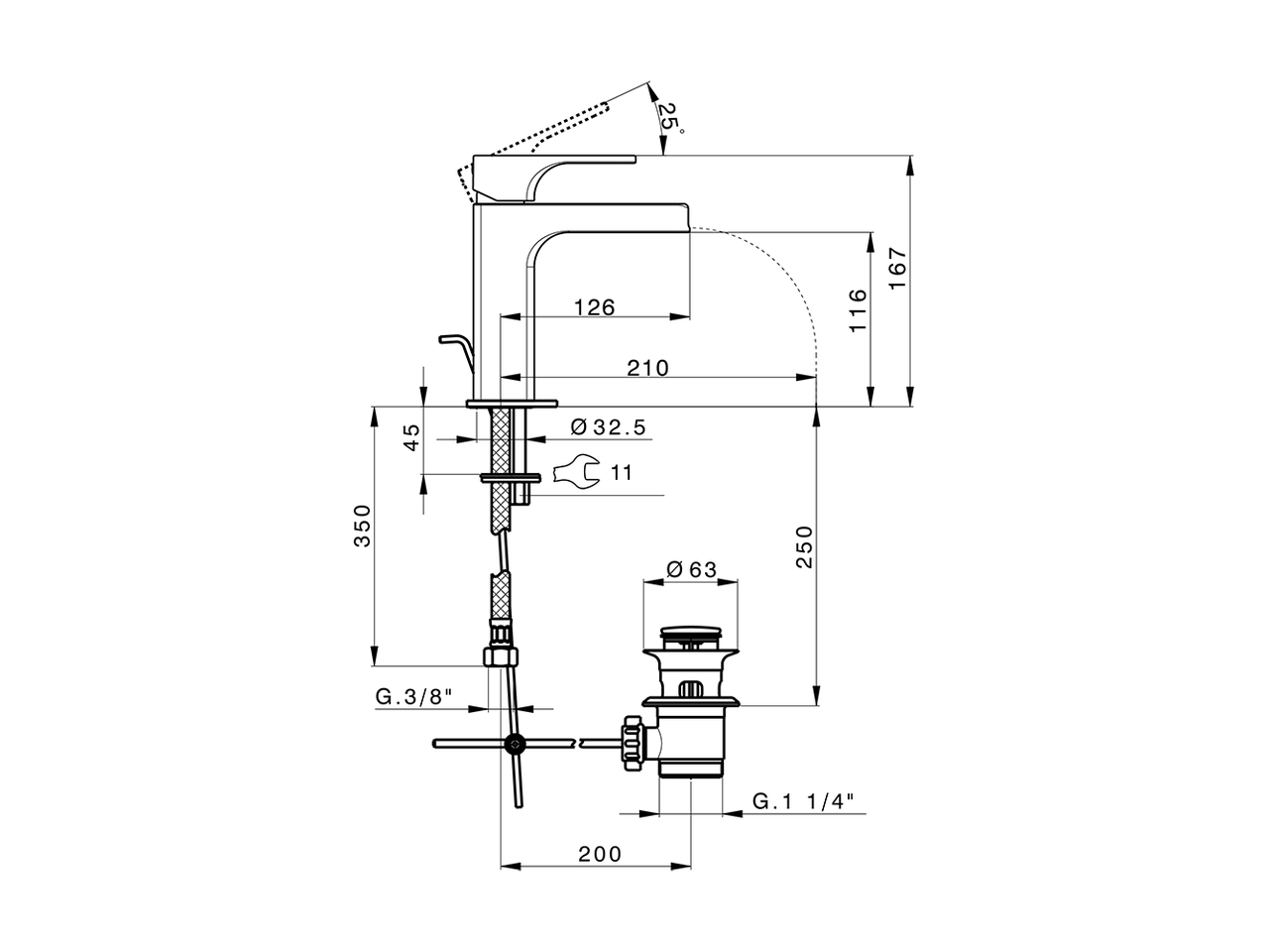 Miscelatore monocomando lavabo large EnergySave CUBIC_CU00C495 - v1