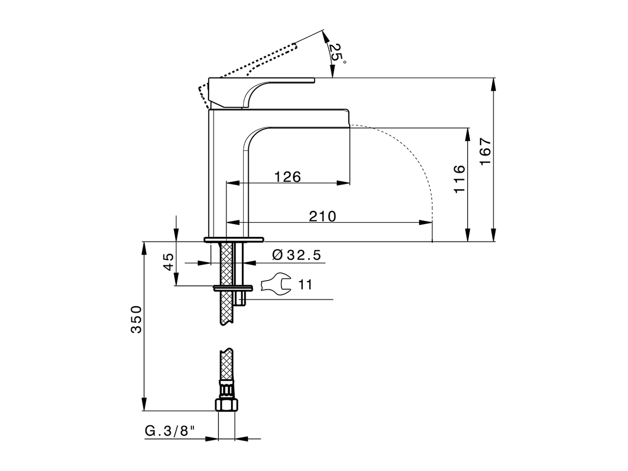 Miscelatore monocomando lavabo large CUBIC_CU00C504 - v1