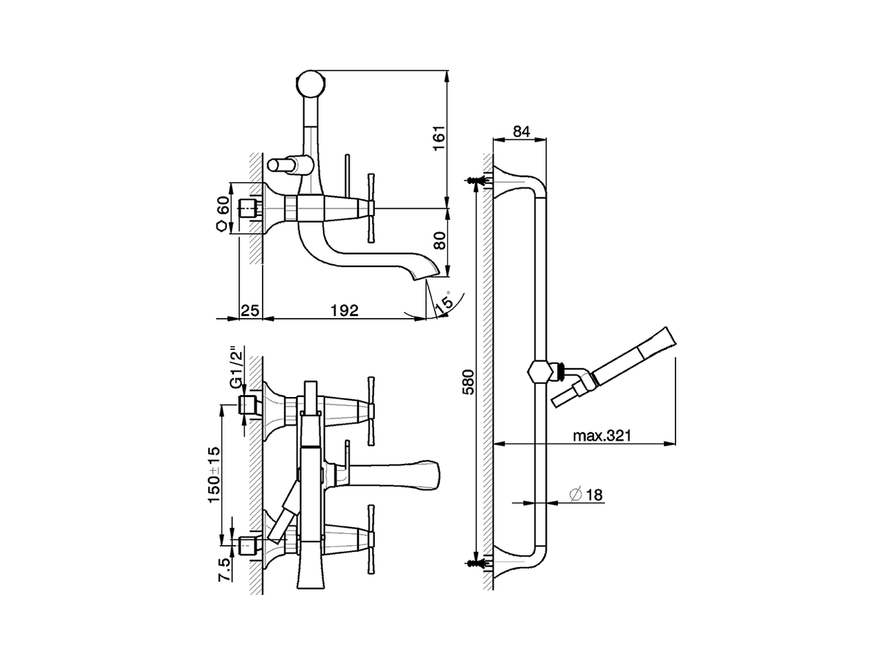 Miscelatore vasca completo CHERIE_CX000060 - v1