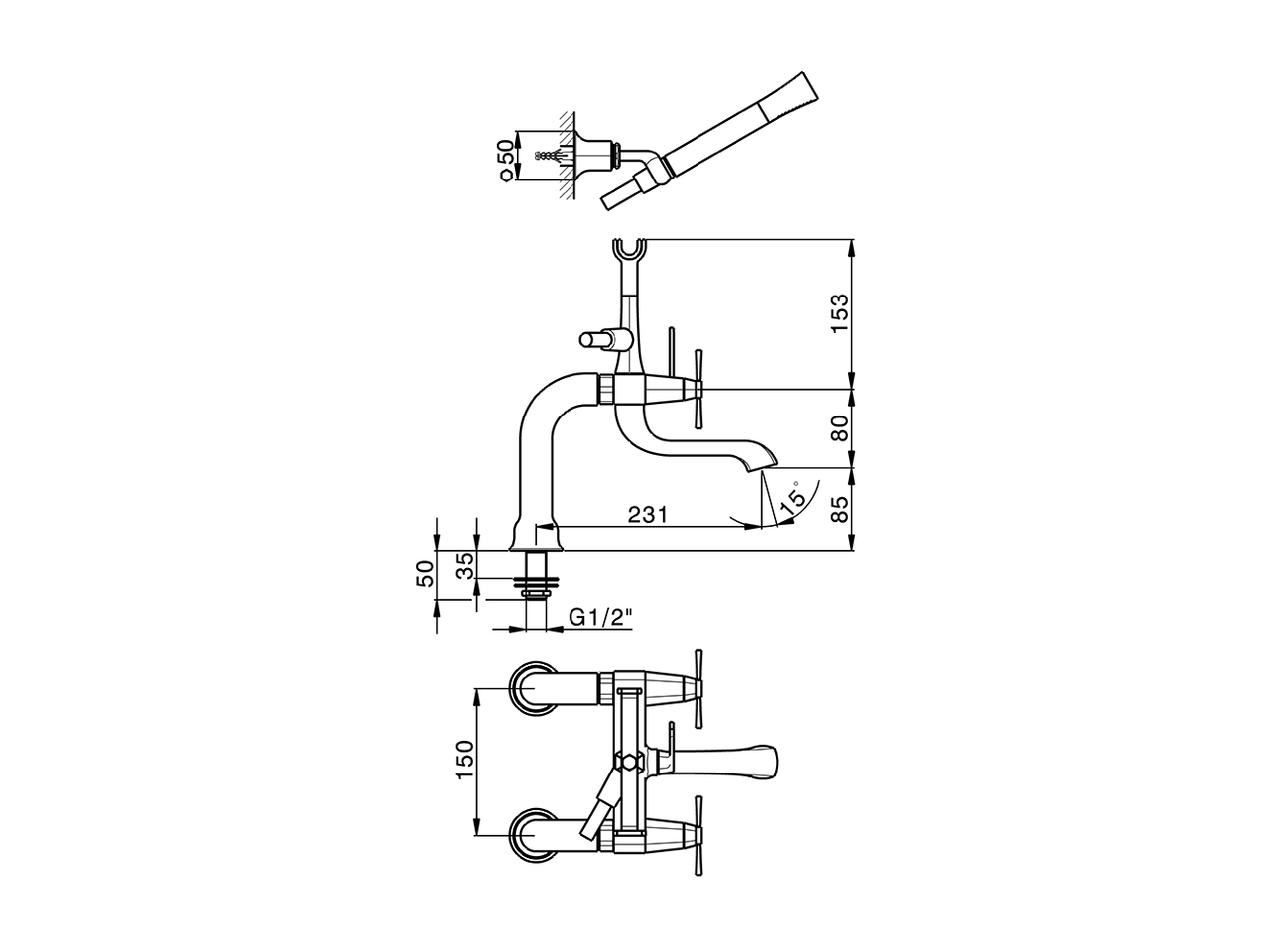 Miscelatore vasca completo CHERIE_CX000090 - v1