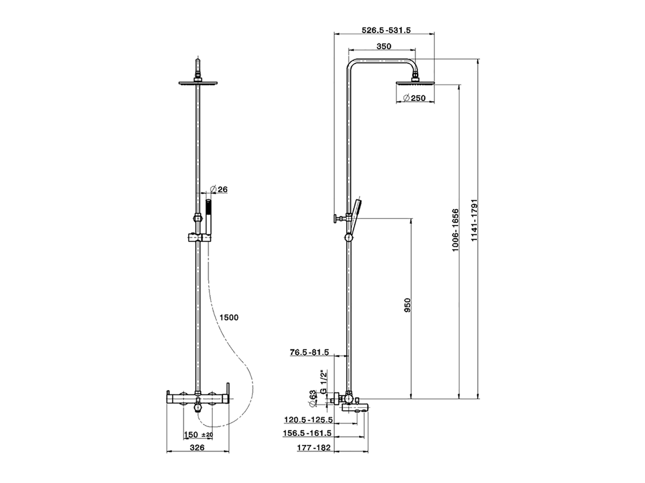Colonna vasca monocomando 3 funzioni COLONNE DOCCIA_CY004121 - v1