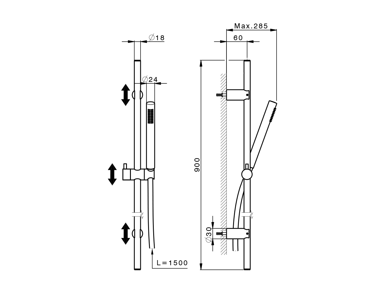 Completo doccia saliscendi Xion XION_DS010620 - v1