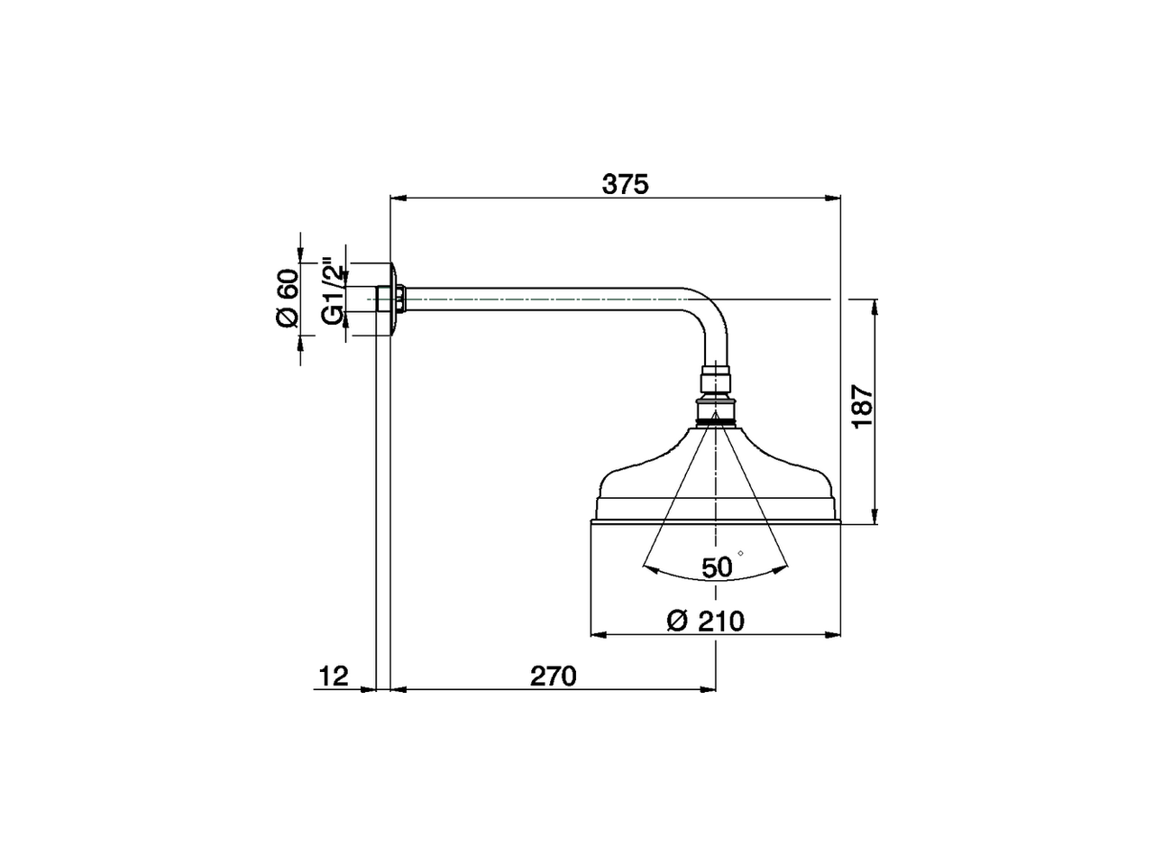 Braccio doccia con soffione Arcana ARCANA COMPLEMENTI_DS013400 - v1