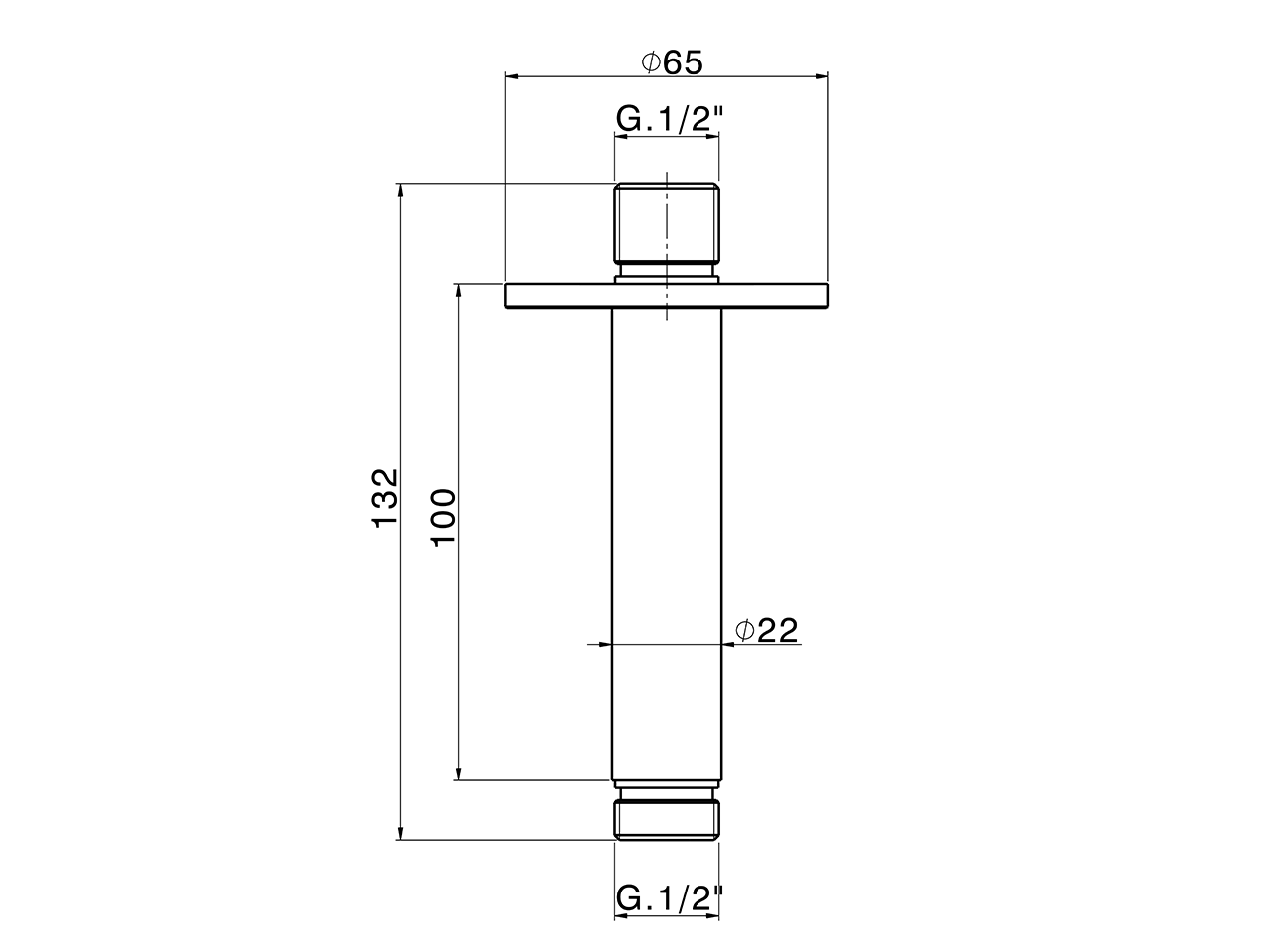 Braccio doccia a soffitto XION_DS013551 - v1
