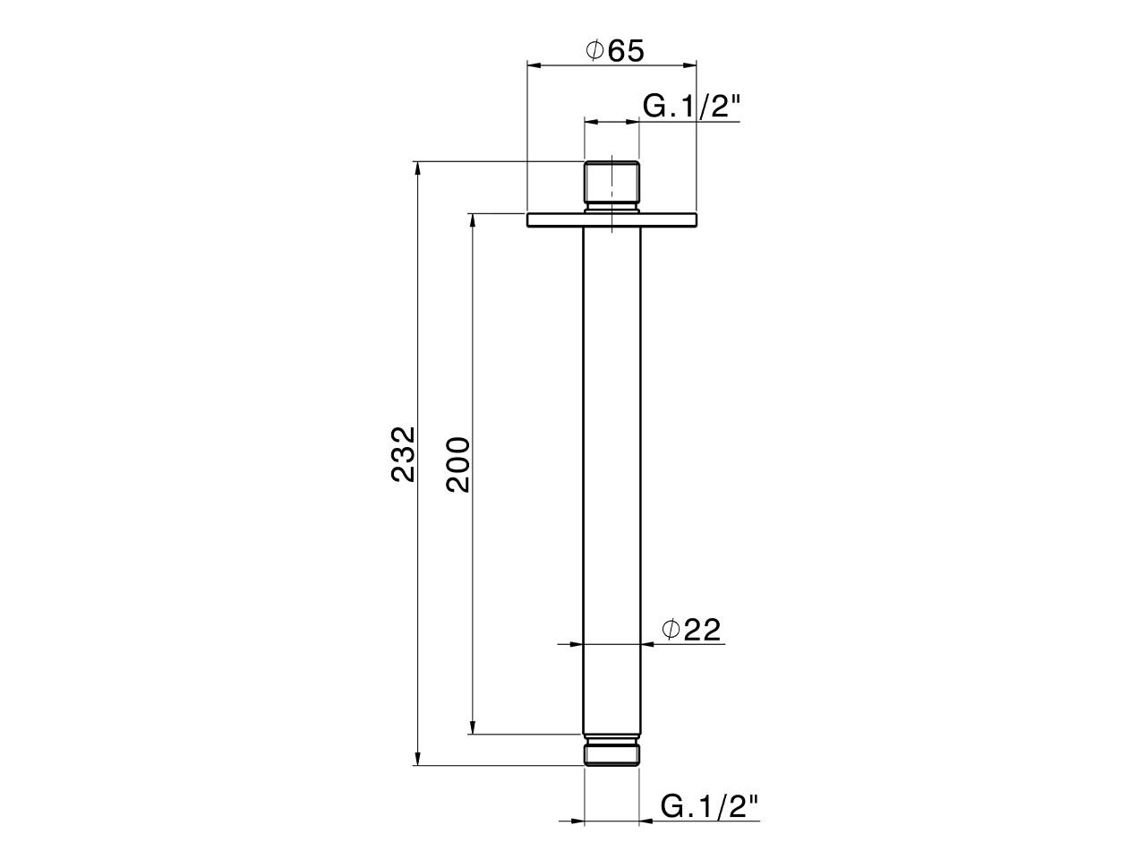 Braccio doccia a soffitto XION_DS013561 - v1