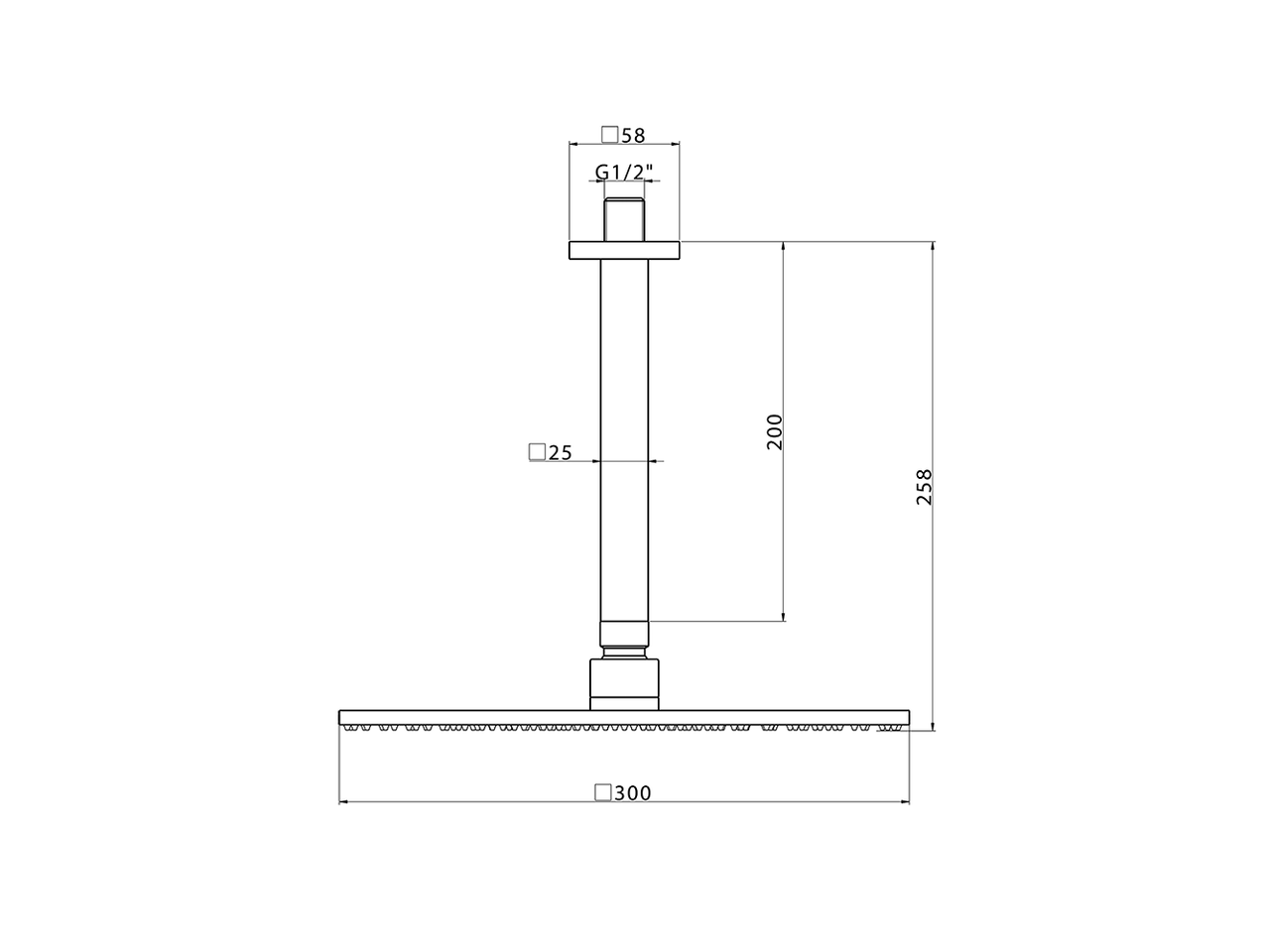 Braccio doccia a soffitto con soffione SHOWER_DS013740 - v1