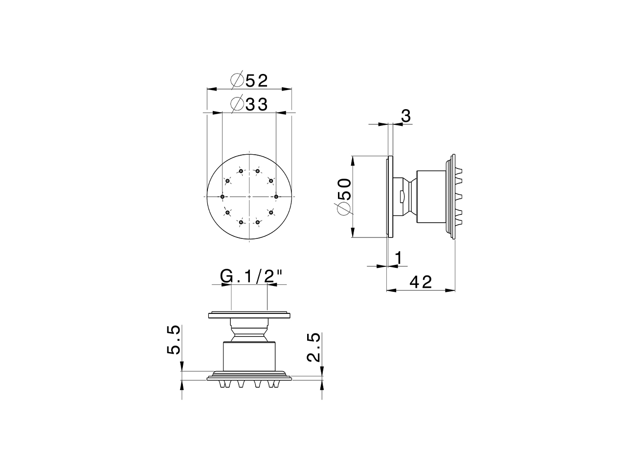 Soffione laterale Ø 50 mm SHOWER_DS015110 - v1