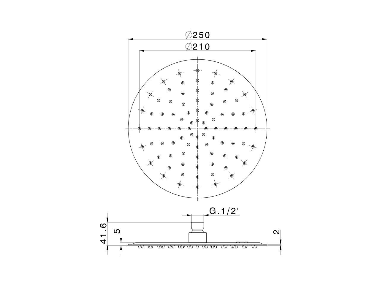 Soffione a braccio ultrapiatto Ø 250 mm SHOWER_DS020060 - v1