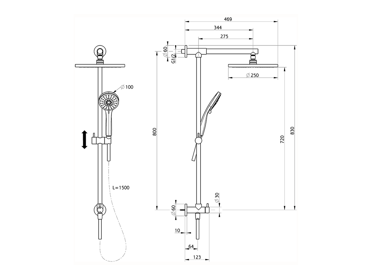Colonna doccia con deviatore COLONNE DOCCIA_DSZ78010 - v1