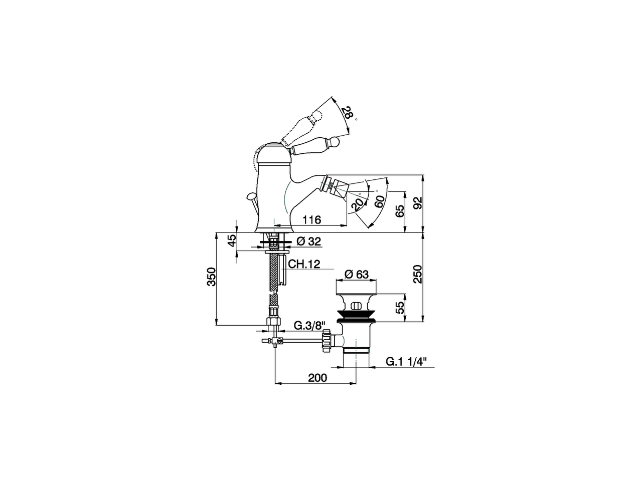 Miscelatore monocomando bidet ARCANA EMPRESS_EM000550 - v1