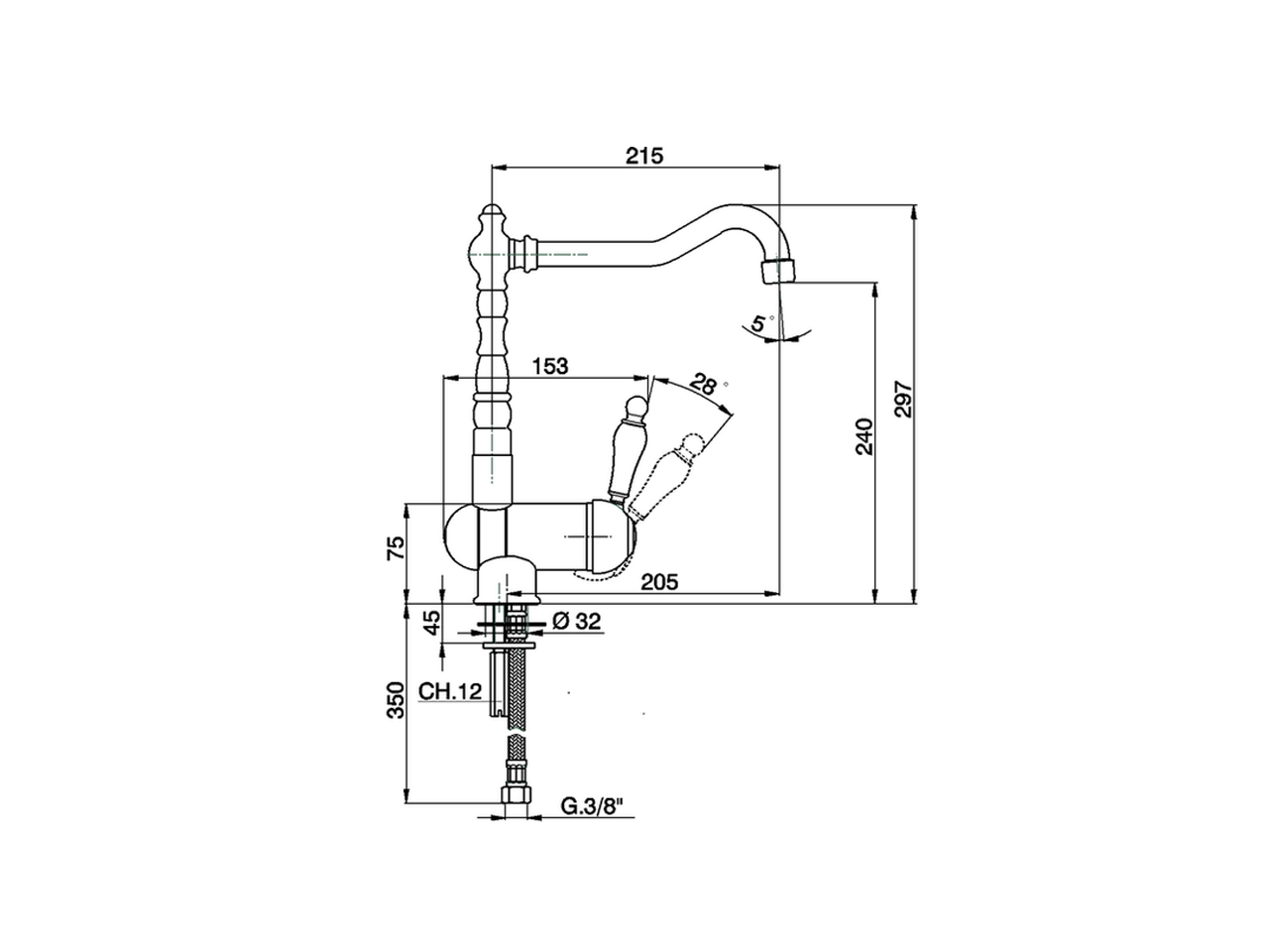 Miscelatore monocomando lavello pieghevole KITCHEN_EM001530 - v1