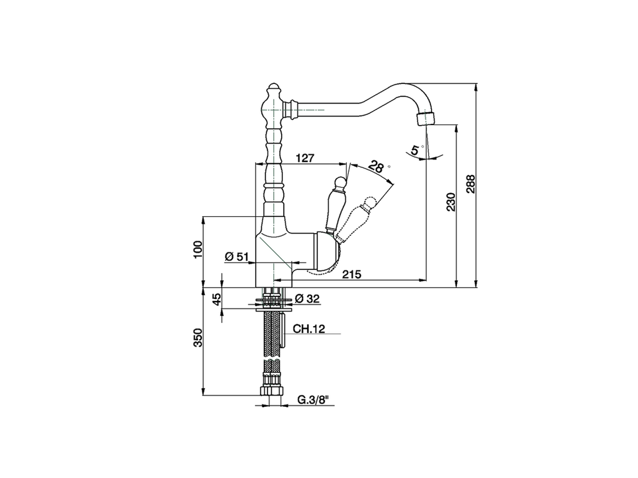 Miscelatore monocomando lavello ARCANA EMPRESS_EM002530 - v1