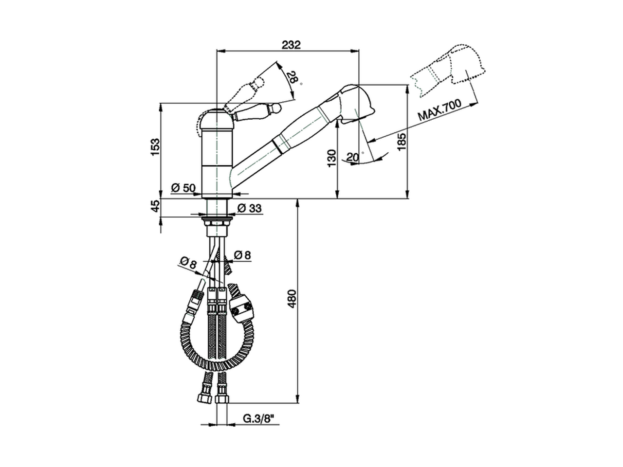 Miscelatore monocomando lavello docc. estraibile KITCHEN_EM002570 - v1
