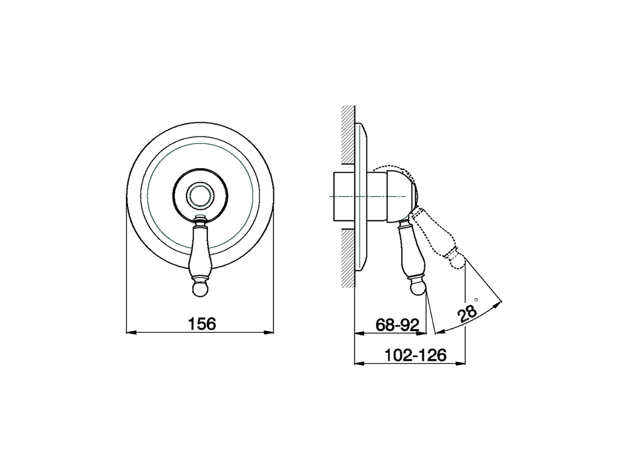 Parte esterna monocomando doccia incasso ARCANA EMPRESS_EM003000 - v1