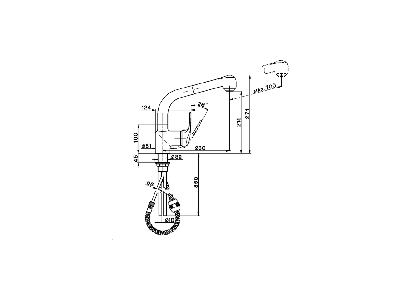 Miscelatore monocomando lavello docc. estraibile KITCHEN_EU000570 - v1