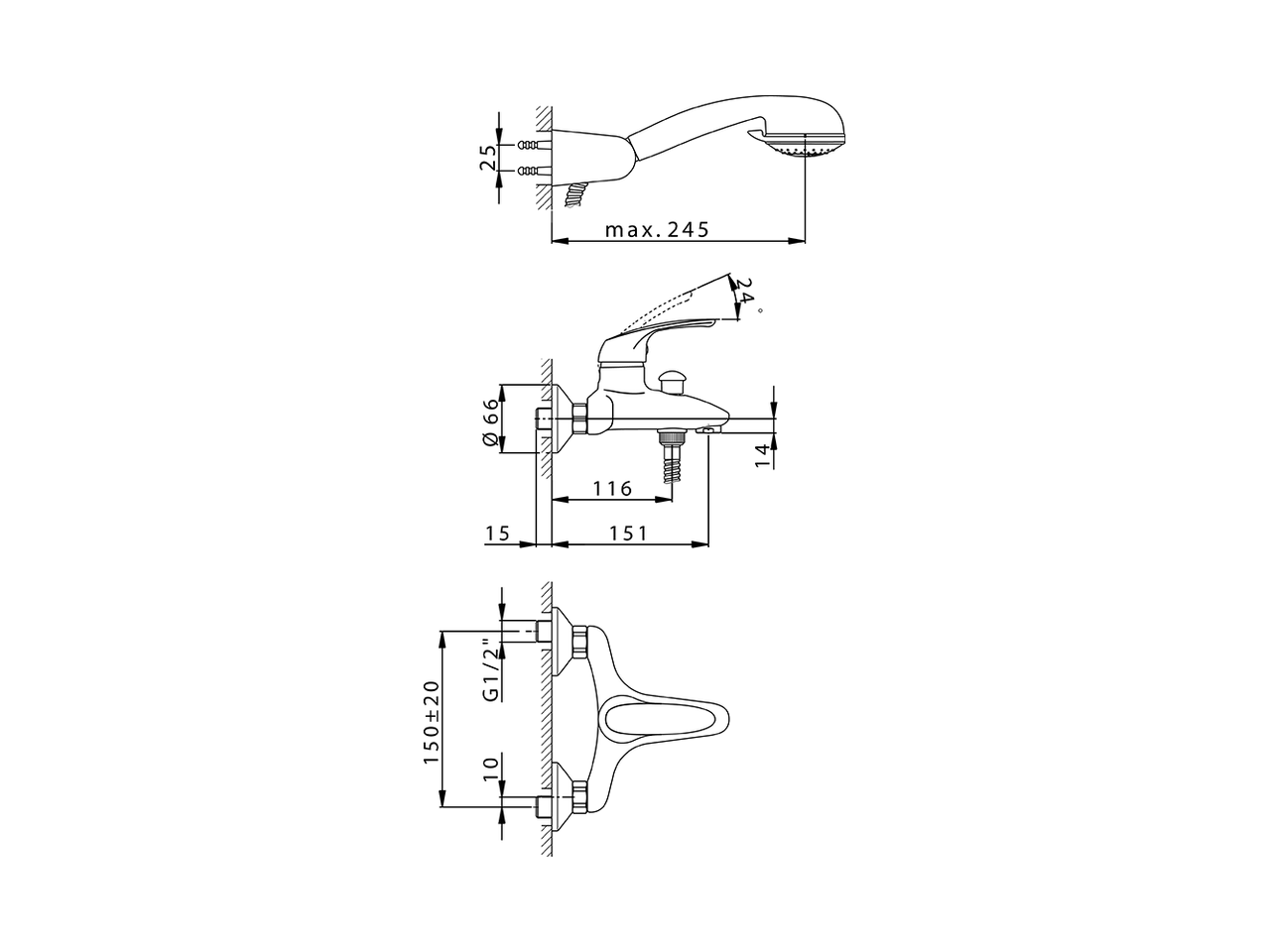 Miscelatore monocomando vasca completo FLASH_FL000120 - v1