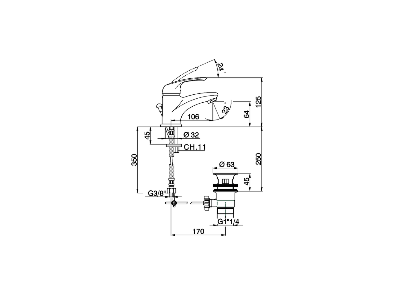 Miscelatore monocomando lavabo FLASH_FL000512 - v1