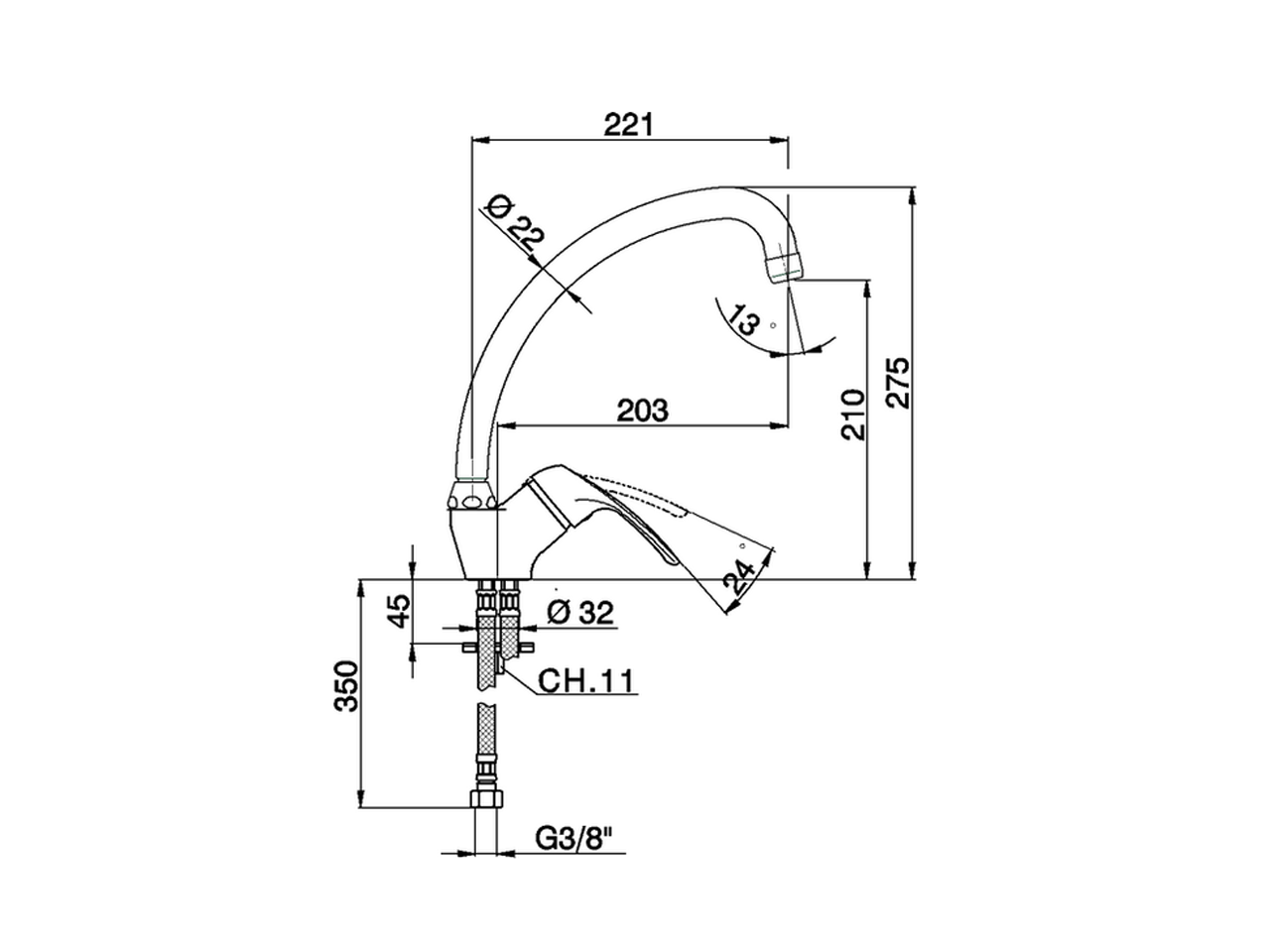 Miscelatore monocomando lavello KITCHEN_FL000520 - v1