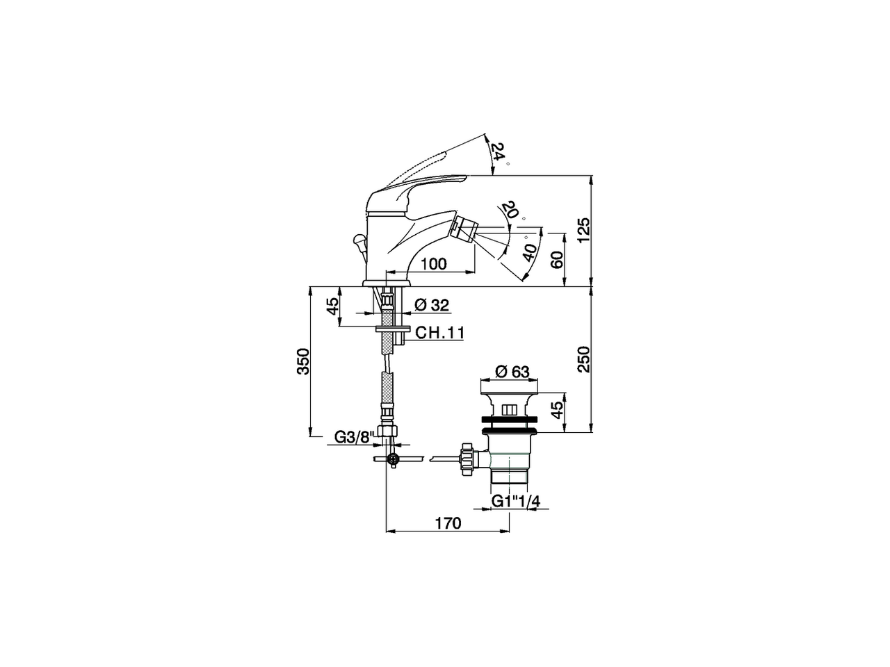 Miscelatore monocomando bidet FLASH_FL000552 - v1
