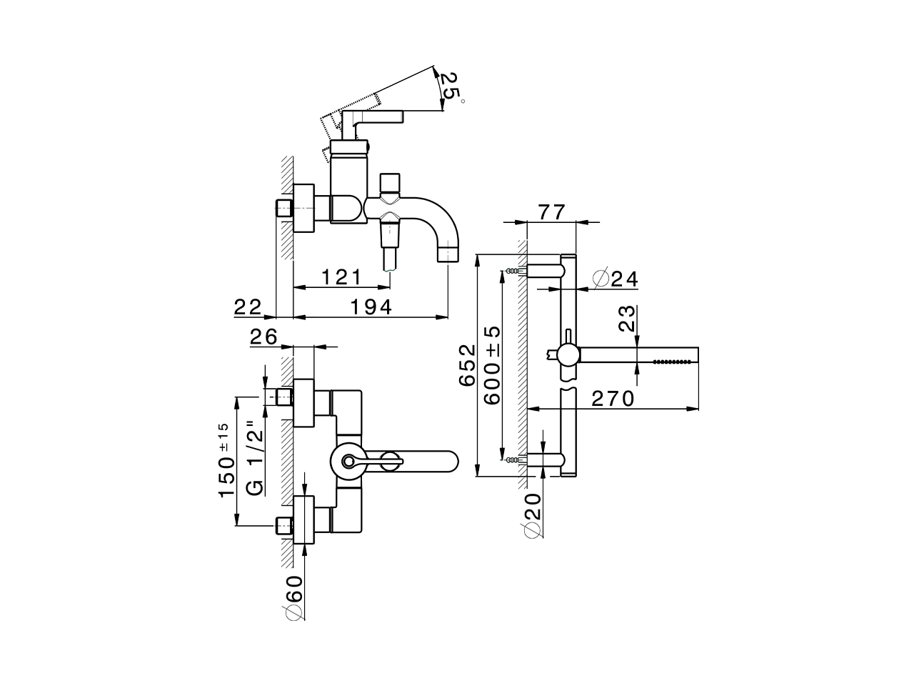 Miscelatore monocomando vasca completo GRACE_GC000060 - v1