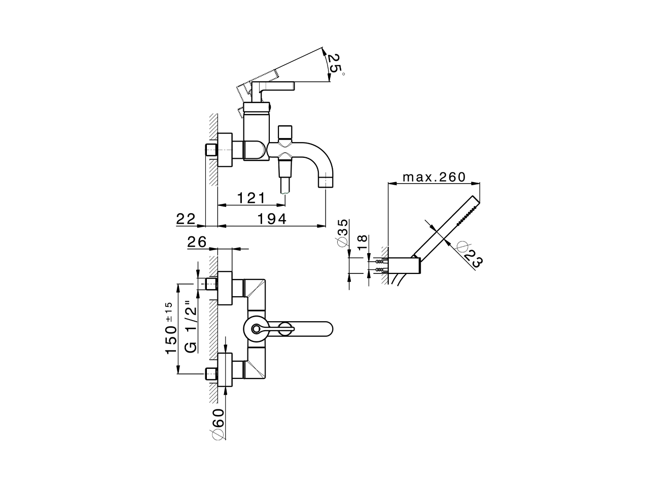 Miscelatore monocomando vasca completo GRACE_GC000120 - v1