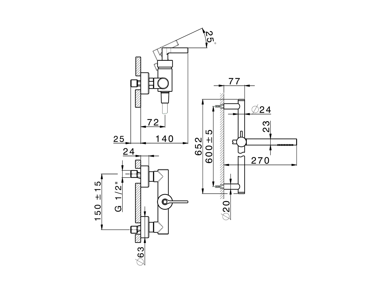 Miscelatore monocomando doccia completo GRACE_GC000460 - v1