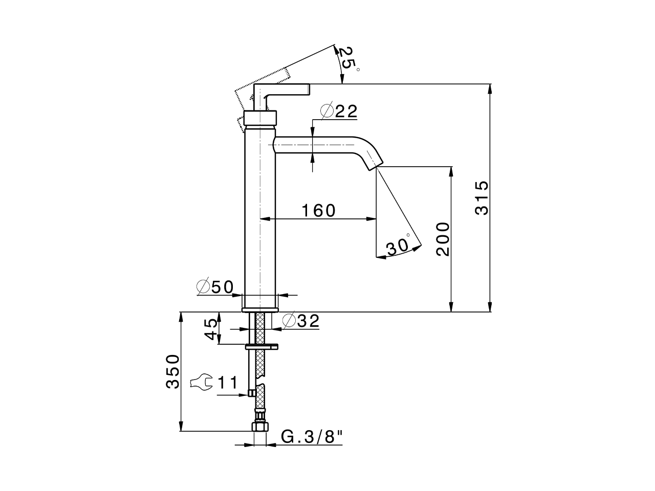 Miscelatore monocomando lavabo alto GRACE_GC003540 - v1