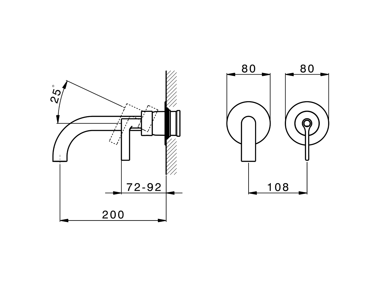 Parte esterna monocomando lavabo a parete GRACE_GC005510 - v1