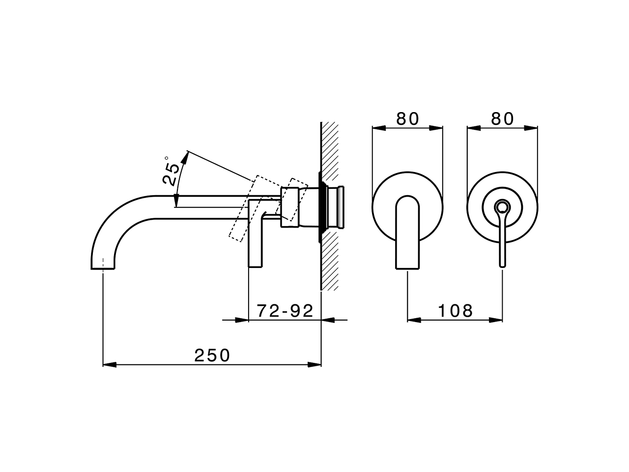 Parte esterna monocomando lavabo a parete GRACE_GC005511 - v1