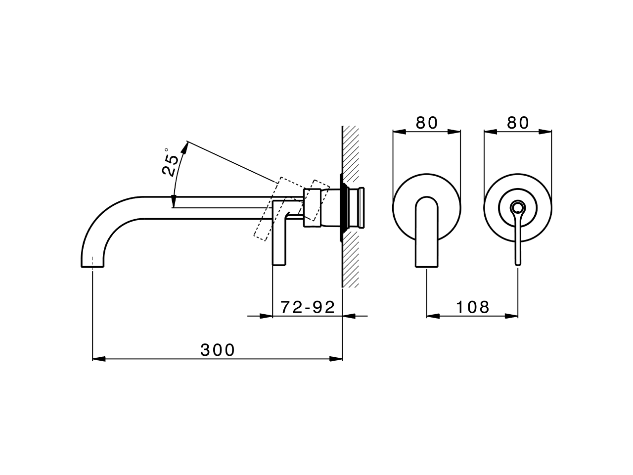 Parte esterna monocomando lavabo a parete GRACE_GC005512 - v1