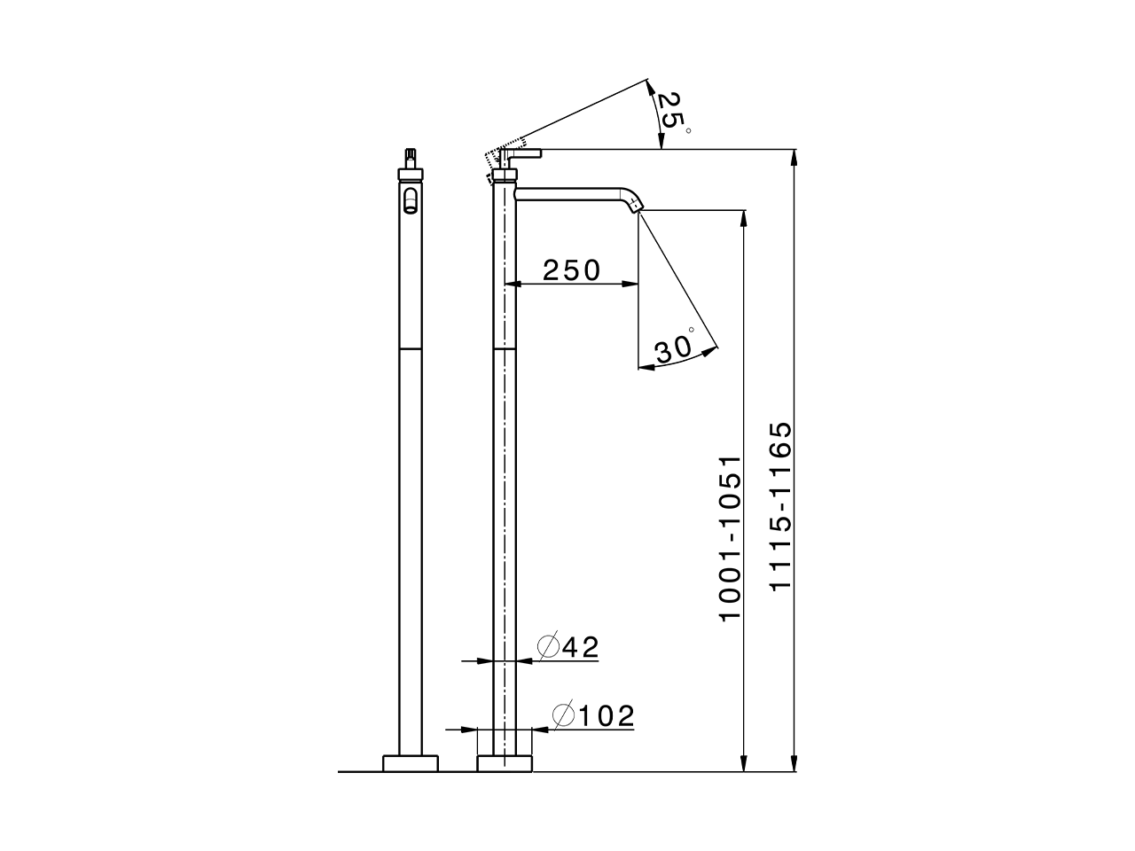 Parte esterna monocomando lavabo a pavimento GRACE_GC014510 - v1