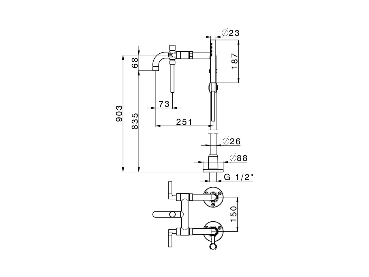 Miscelatore vasca colonne pavimento GRACE_GL004200 - v1