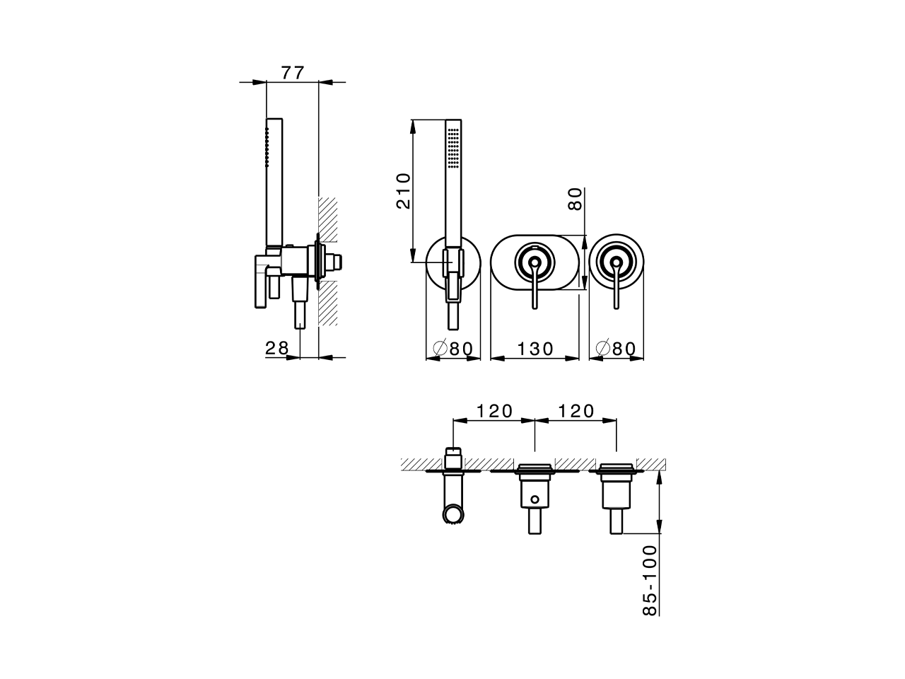 Parte esterna termostatico doccia incasso 2 uscite GRACE_GL019641 - v1