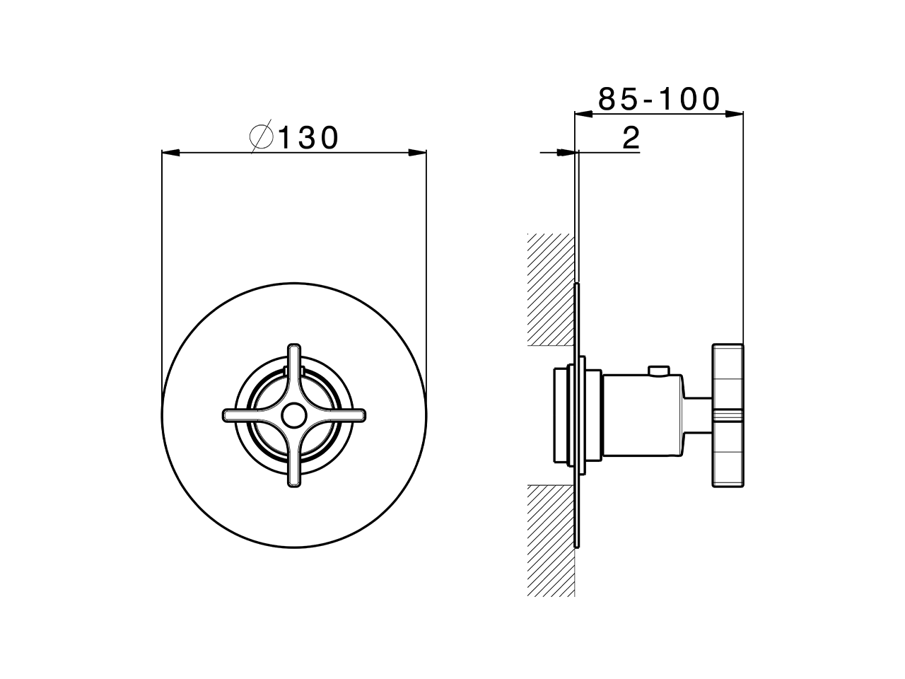 Parte esterna termostatico doccia incasso GRACE_GS007200 - v1