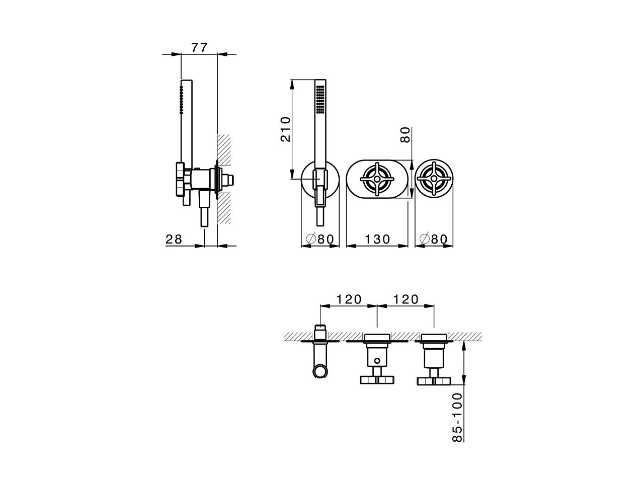 Parte esterna termostatico doccia incasso 2 uscite GRACE_GS019641 - v1