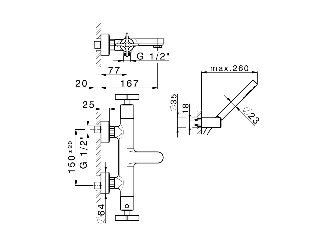 Miscelatore termostatico vasca completo GRACE_GSD21016 - v1