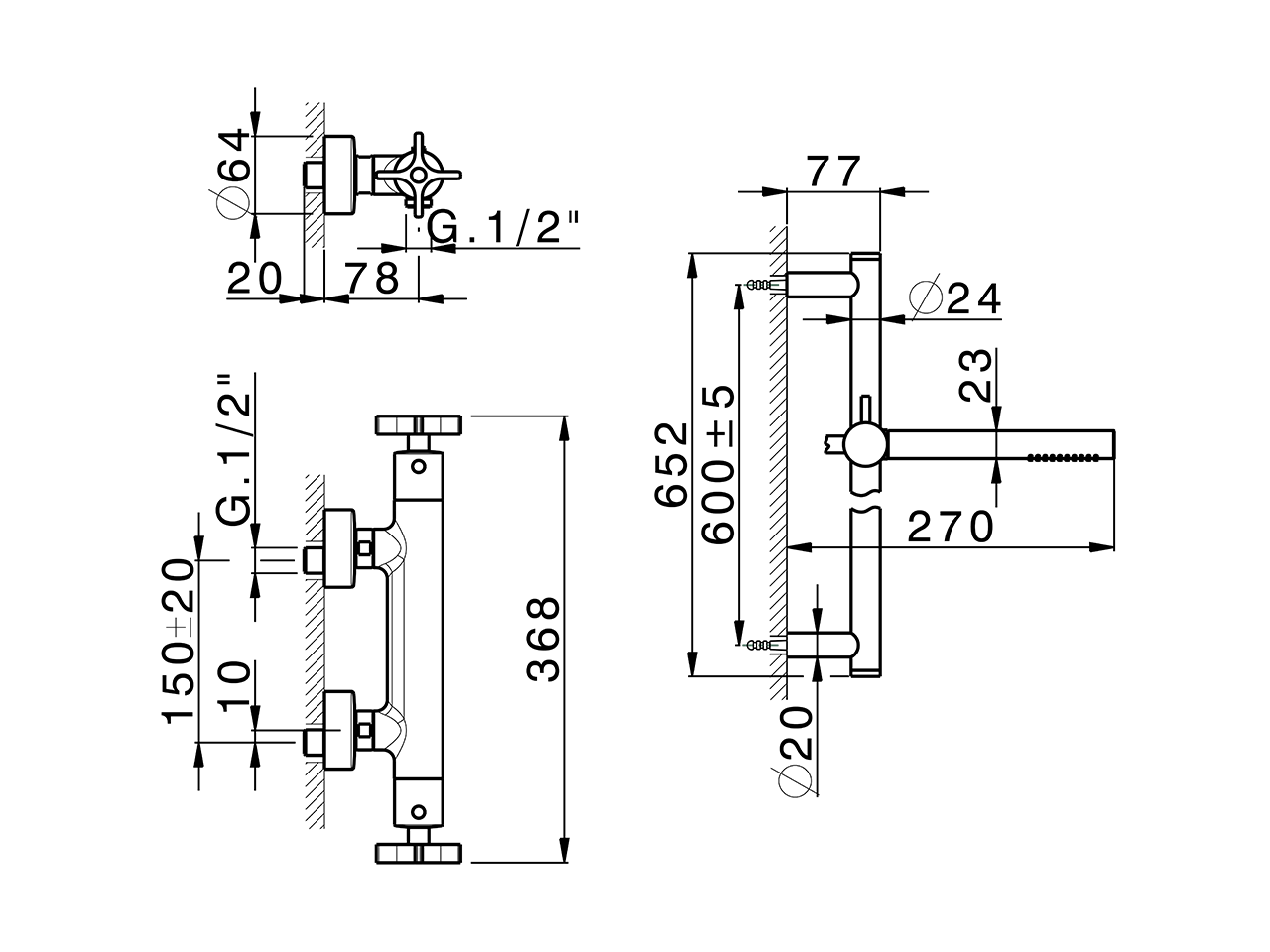 Miscelatore termostatico doccia con saliscendi GRACE_GSS01010 - v1