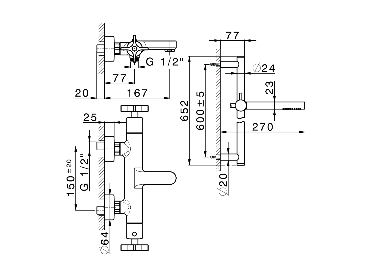 Miscelatore termostatico vasca con saliscendi GRACE_GSS21016 - v1