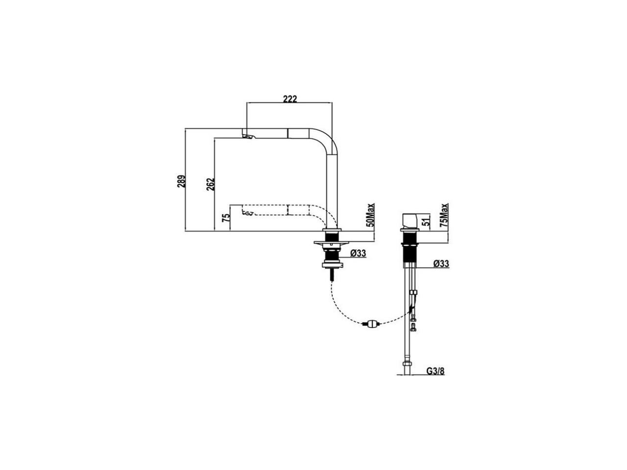 Miscelatore monocomando lavello pieghevole KITCHEN_LC000090 - v1