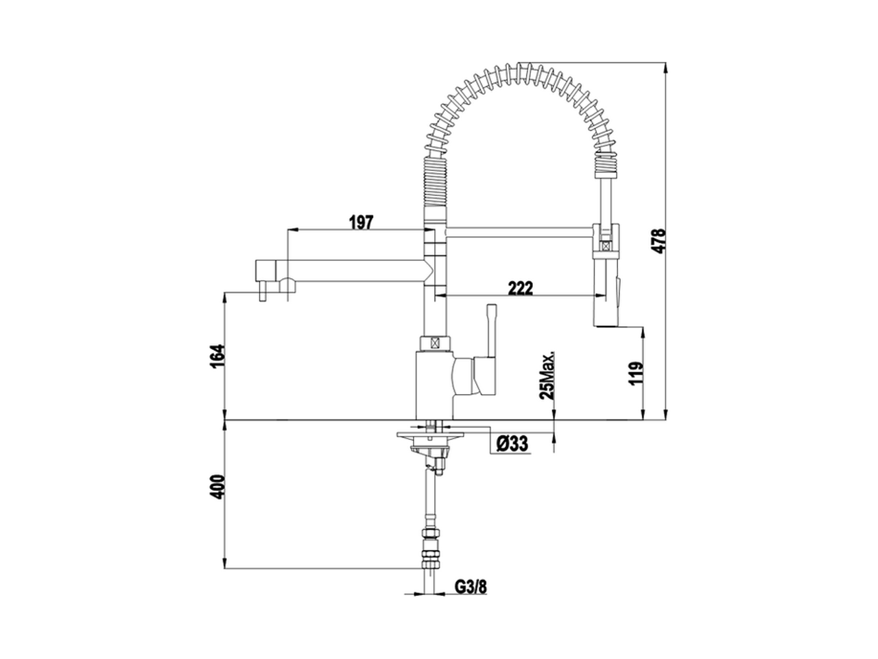 Miscelatore monocomando lavello docc. estraibile KITCHEN_LC000100 - v1